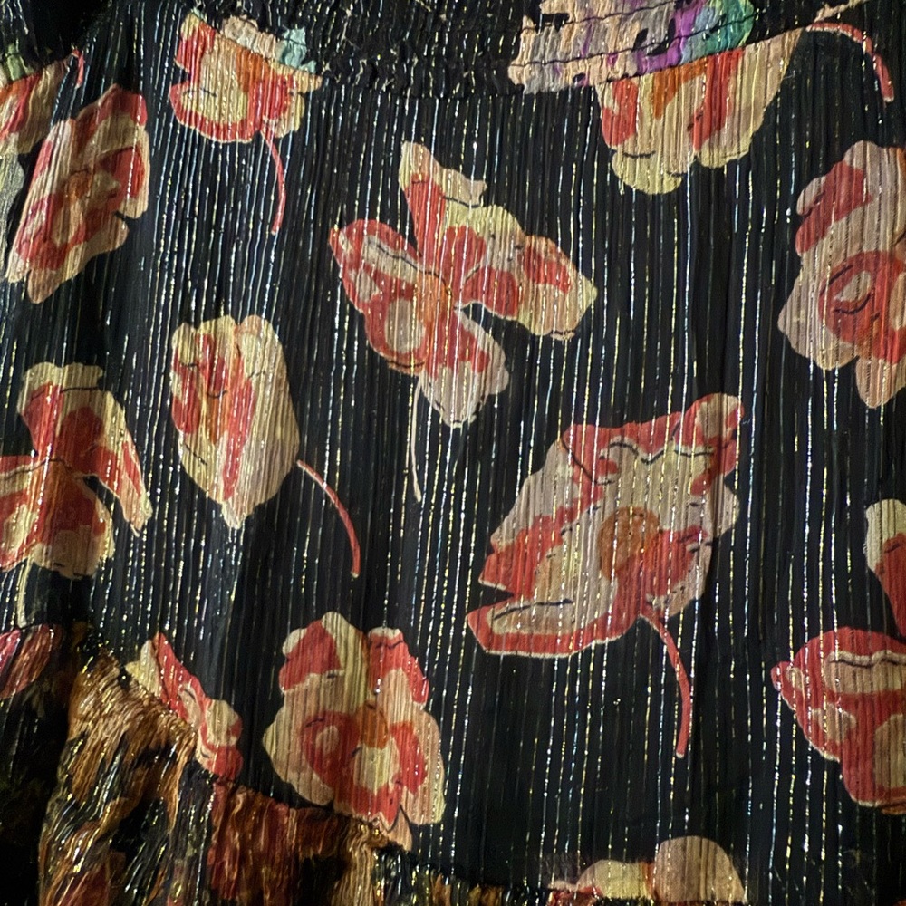 Des Moiselles Tiered Floral Maxi Skirt - Black Multi - Picture 5 of 8